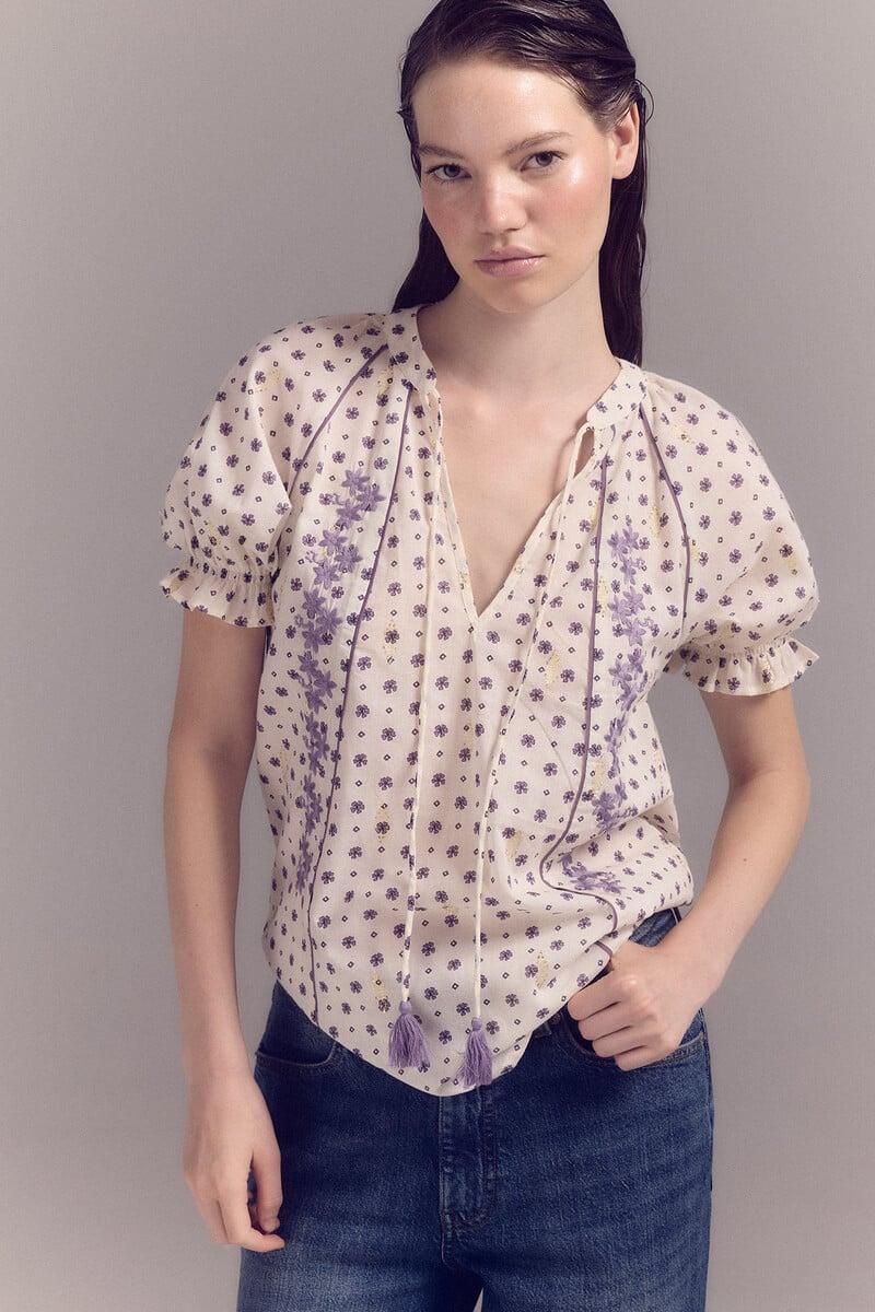 pedro del hierro Blusa bordada Rebajas baratas