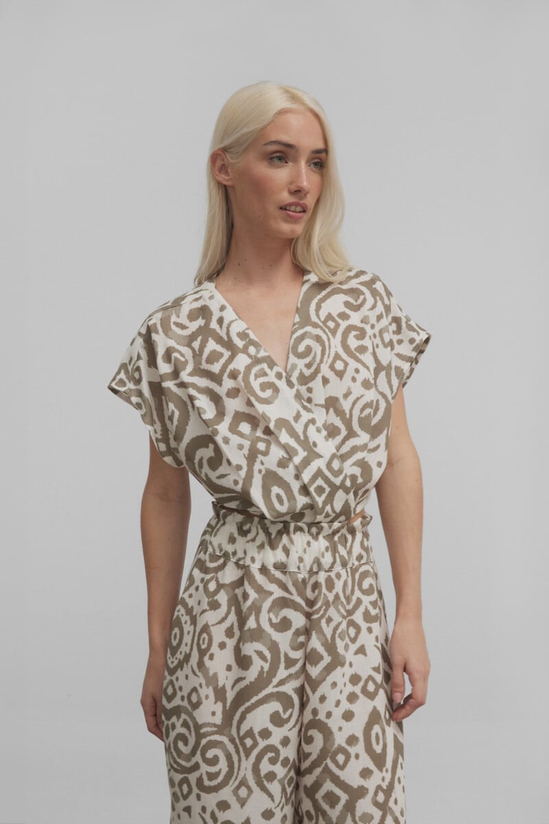 pedro del hierro Crop top estampado etnico Rebajas online