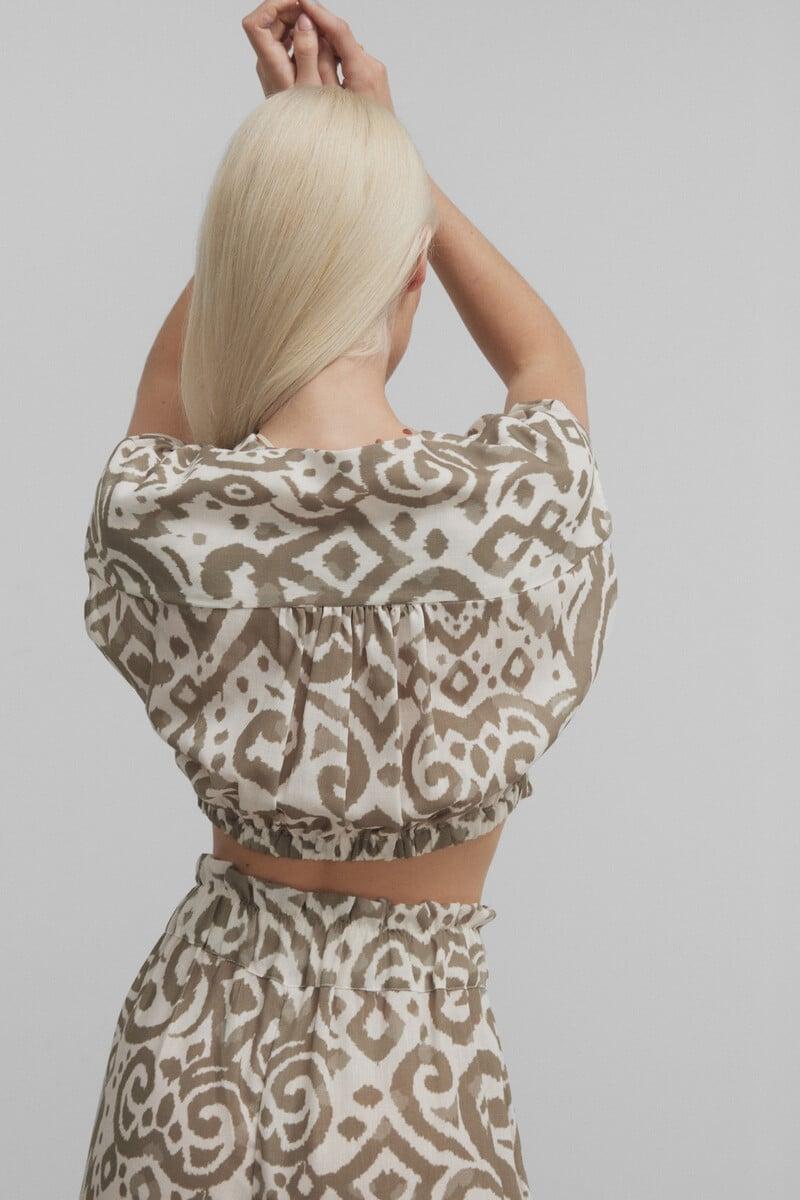 pedro del hierro Crop top estampado etnico Rebajas online