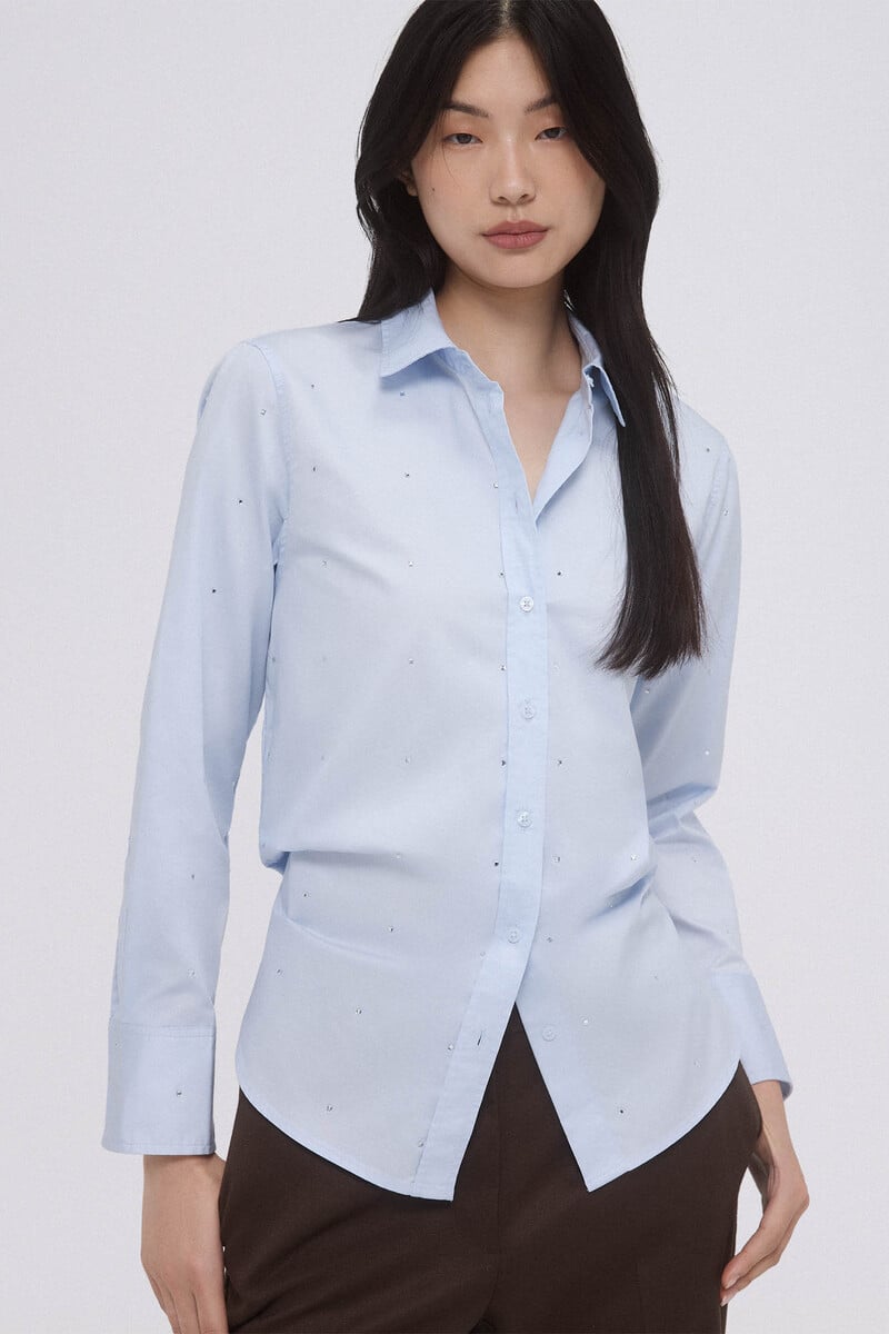 pedro del hierro Camisa oversize popelín brillos Oferta especial