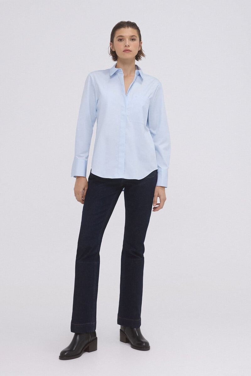pedro del hierro Camisa oversize popelín detalle bolsillo frontal ÚLTIMAS EDICIONES