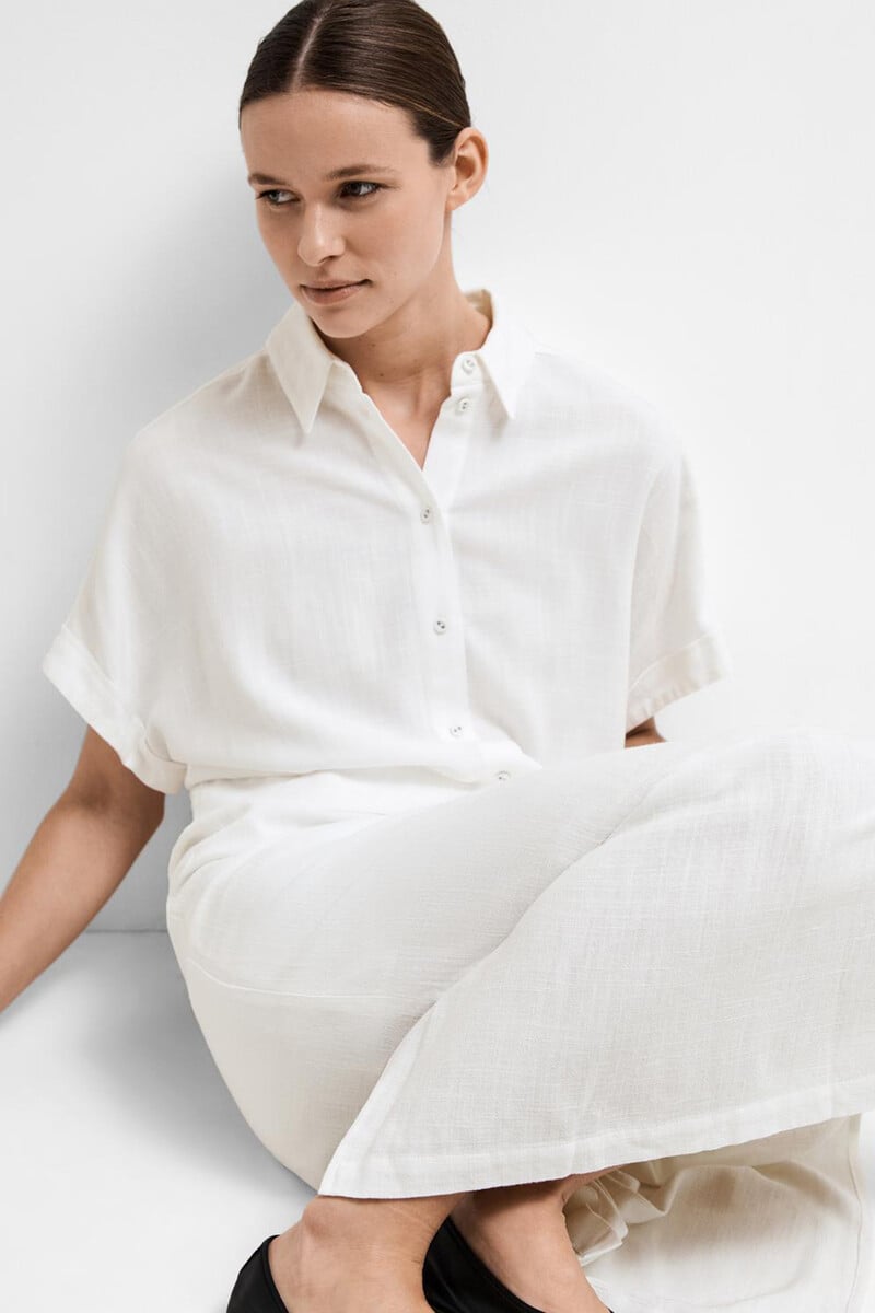 pedro del hierro Camisa de manga corta de lino. Regular Fit Precio de fábrica