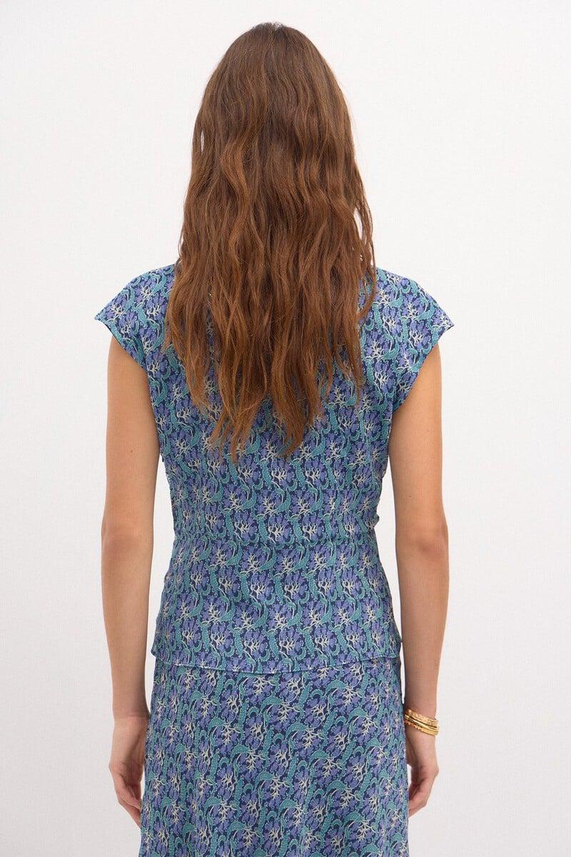 pedro del hierro Camelia. Top nudo estampado lurex Solo hoy