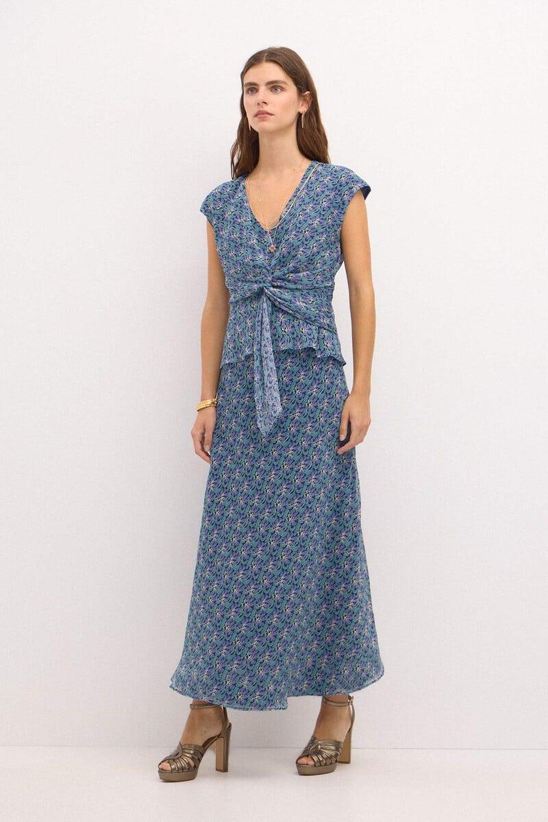 pedro del hierro Camelia. Top nudo estampado lurex Solo hoy