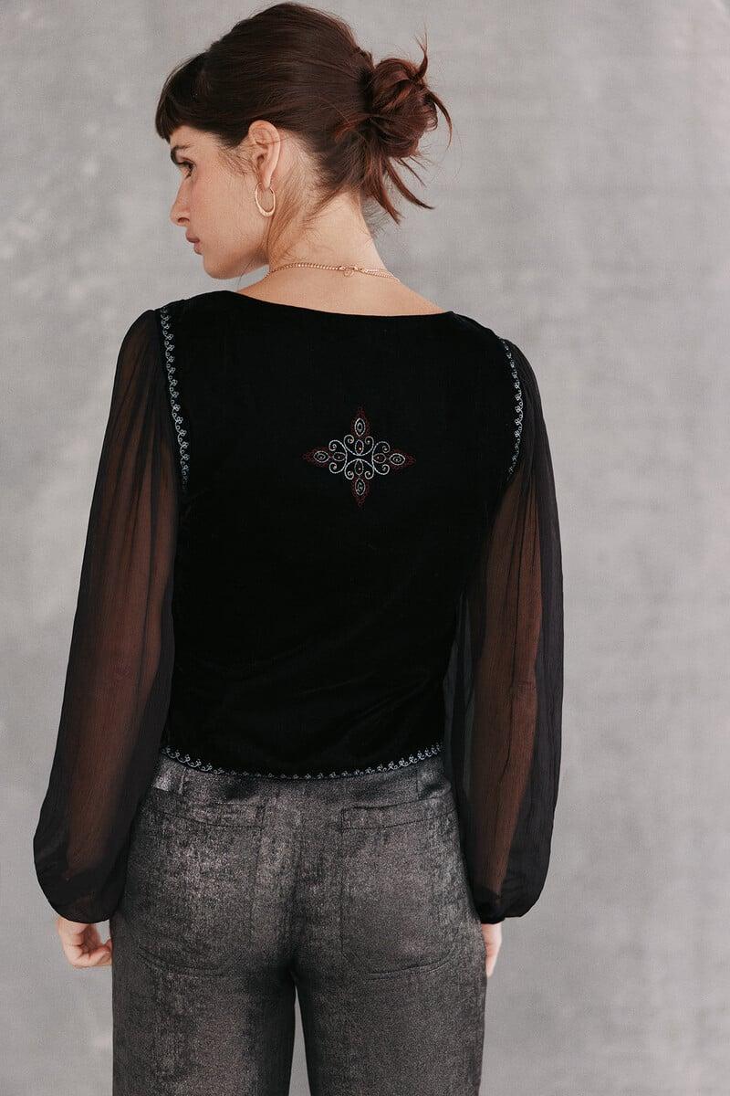 pedro del hierro Cristina. Blusa bordada Grandes descuentos