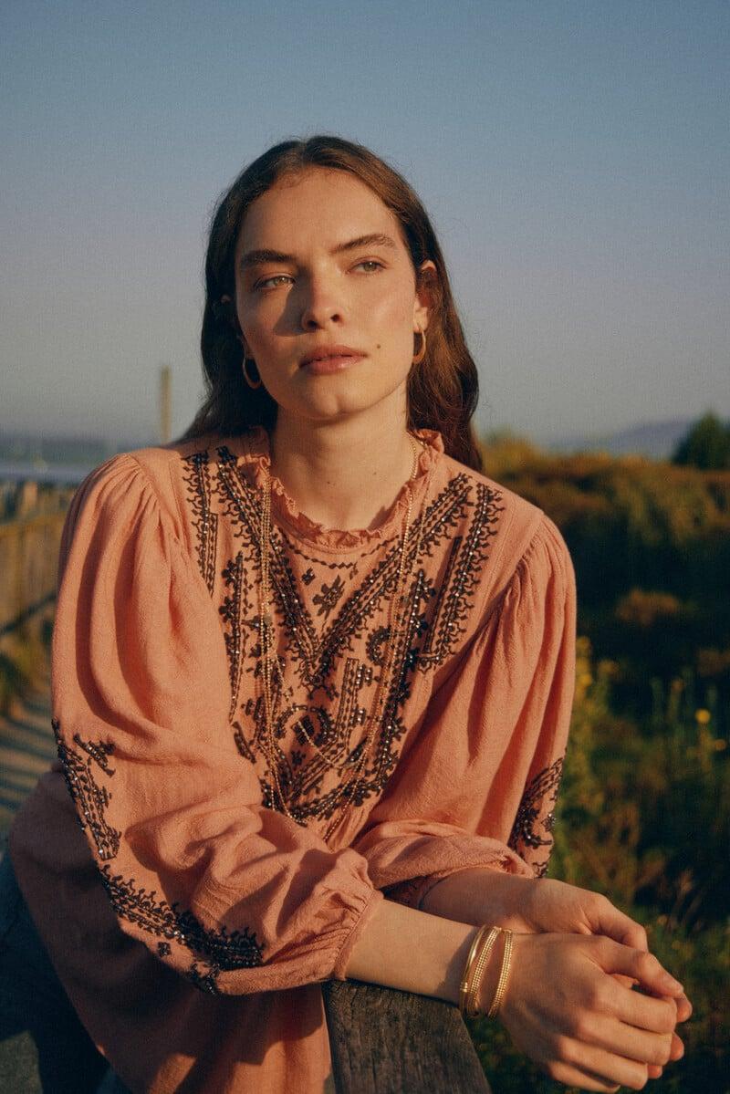 pedro del hierro Cleo. Blusa bordado étnico Tienda de fábrica