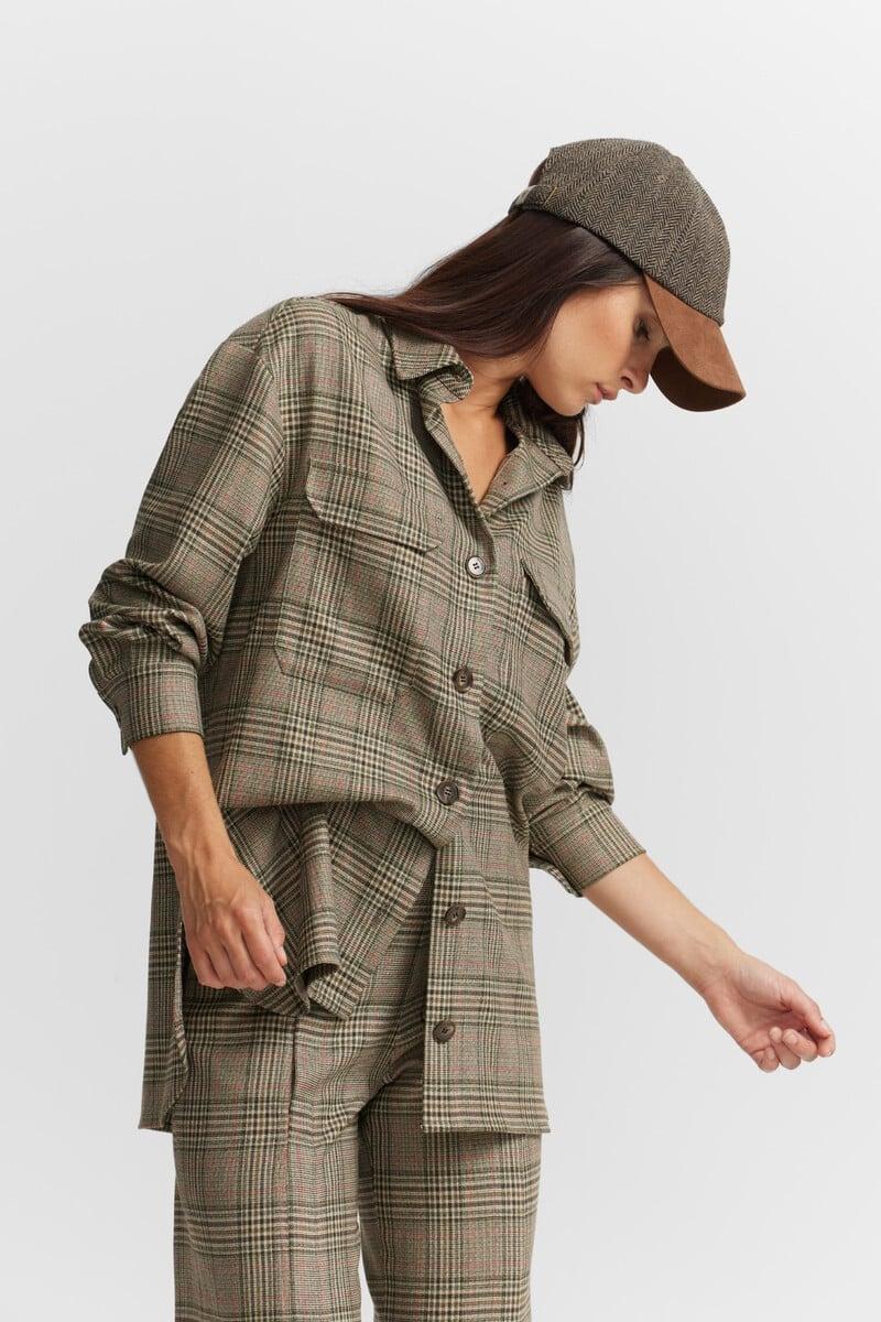 pedro del hierro Pantalón palazzo cuadros 2025