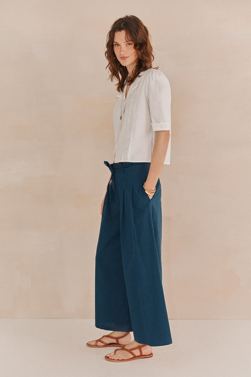 pedro del hierro Pulia. Pantalones anchos Liquidación