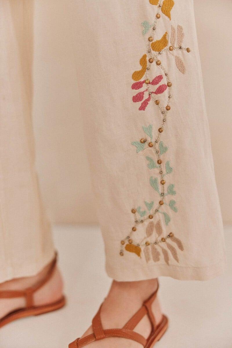 pedro del hierro Paula. Pantalones bordados Rebajas top
