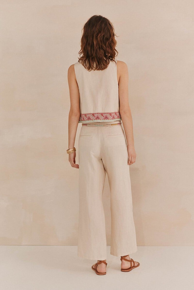 pedro del hierro Paula. Pantalones bordados Rebajas top