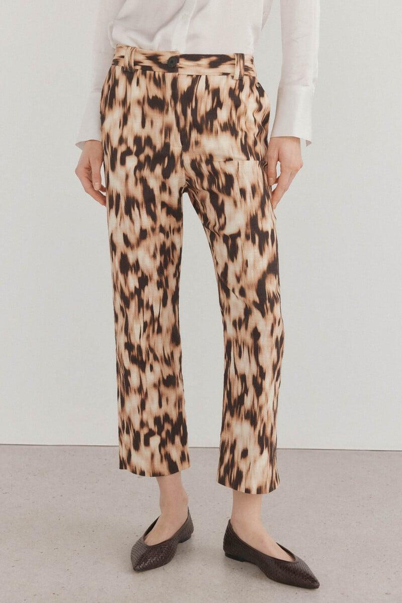 pedro del hierro Pantalon estampado crop flare Oferta especial
