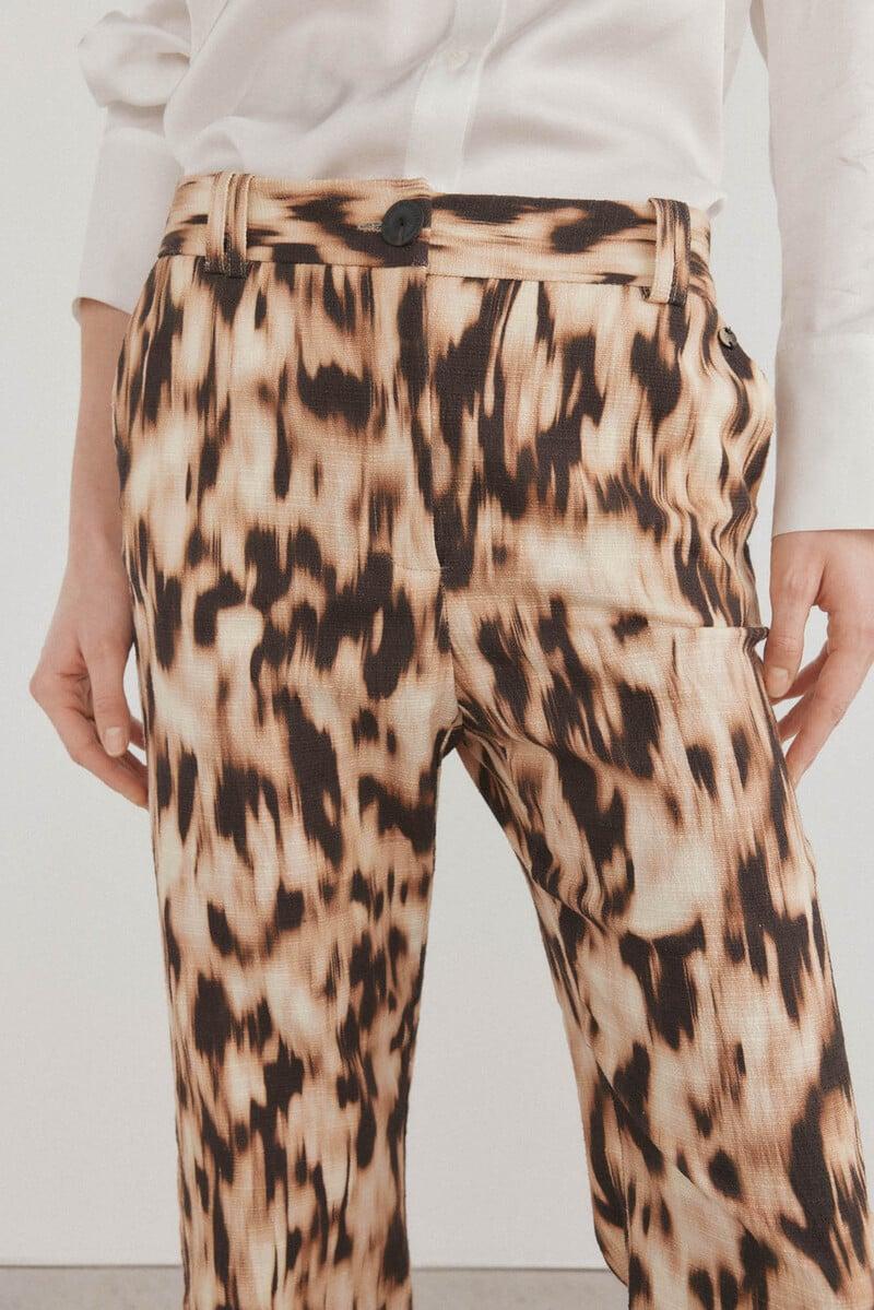 pedro del hierro Pantalon estampado crop flare Oferta especial