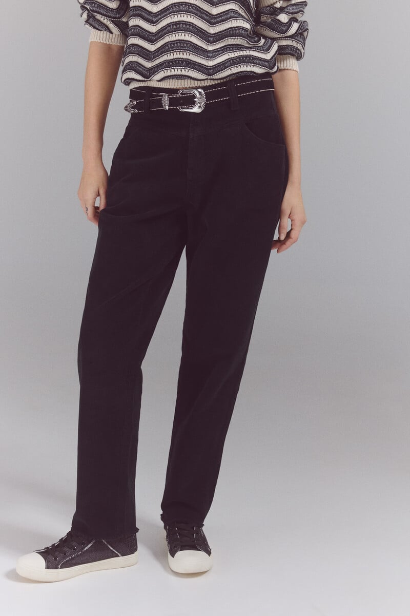 pedro del hierro Pantalones corduroy mom Liquidación
