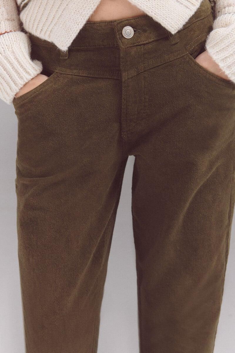 pedro del hierro Pantalones corduroy mom Descuentos del mes
