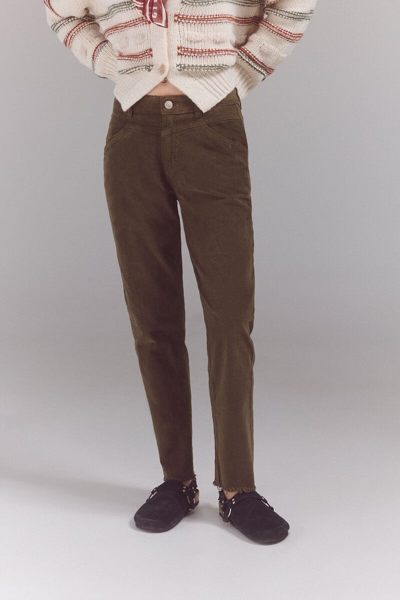 pedro del hierro Pantalones corduroy mom Descuentos del mes