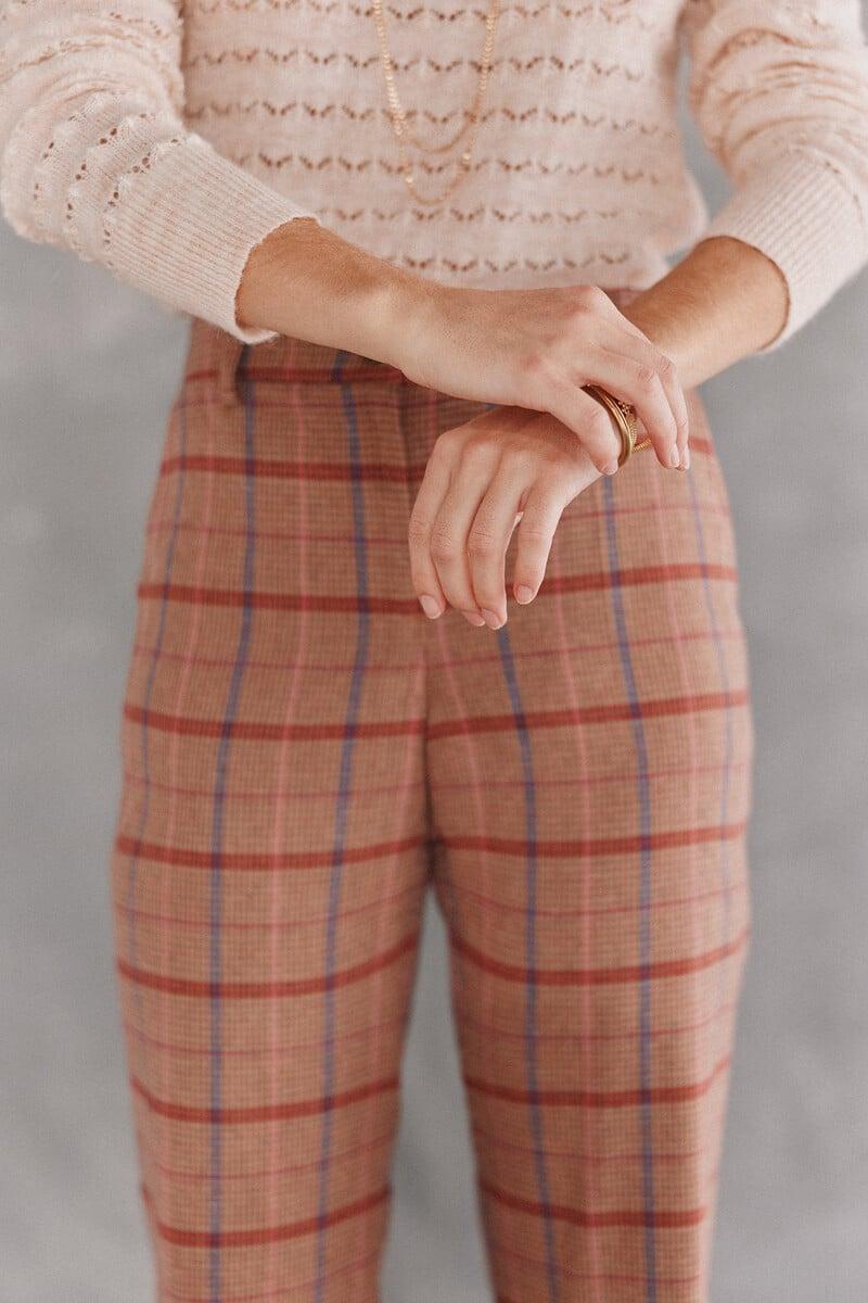 pedro del hierro Pandora. Pantalón recto de cuadros Rebajas de fin de temporada