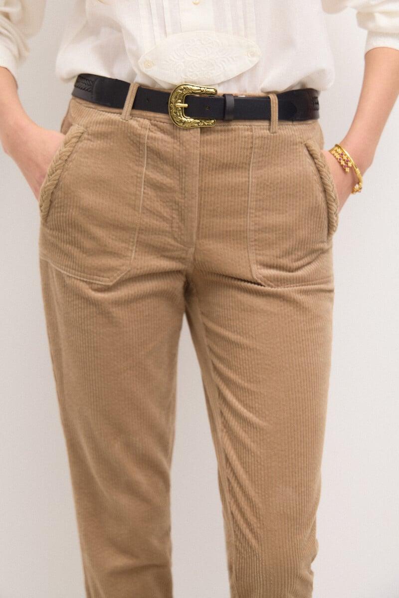 pedro del hierro Padme. Pantalón recto de pana 2025