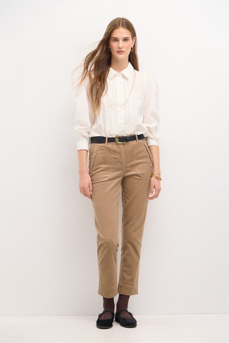 pedro del hierro Padme. Pantalón recto de pana 2025