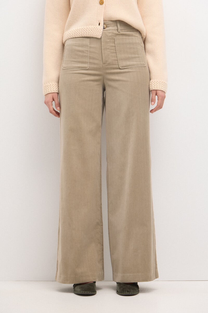 pedro del hierro Pepita. Pantalón recto de terciopelo Rebajas de fábrica