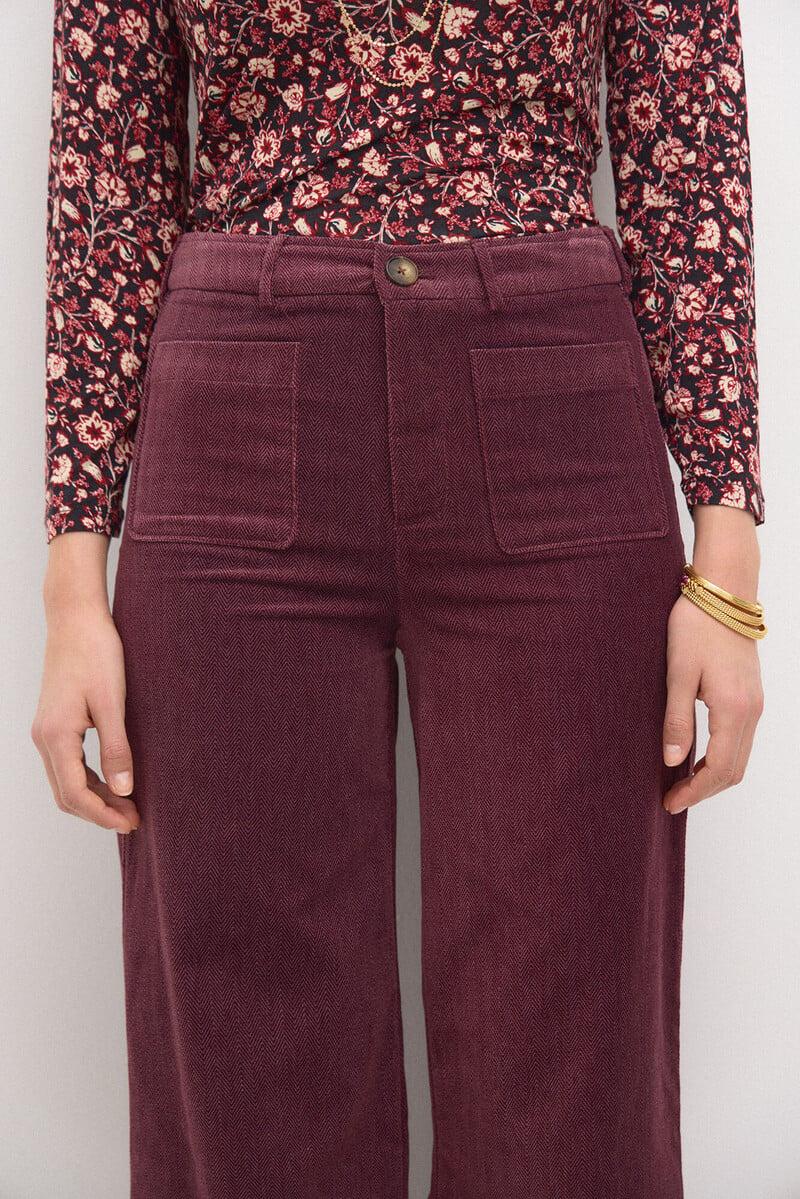 pedro del hierro Pepita. Pantalón recto de terciopelo Tienda
