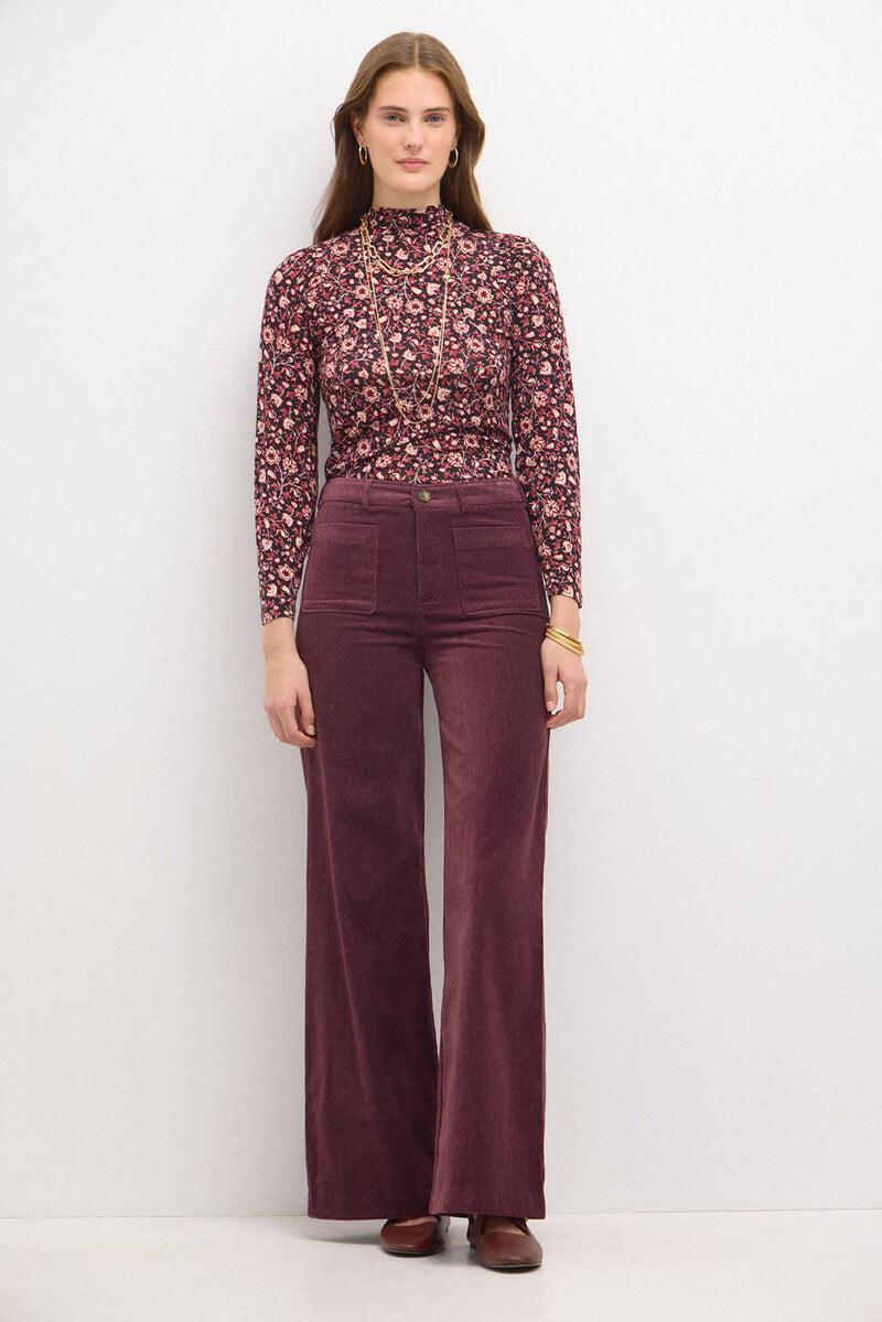 pedro del hierro Pepita. Pantalón recto de terciopelo Tienda