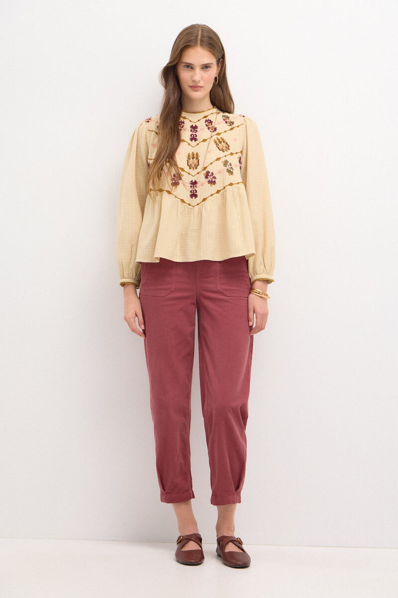 pedro del hierro Pepa. Pantalón de pana con pinzas Oferta especial