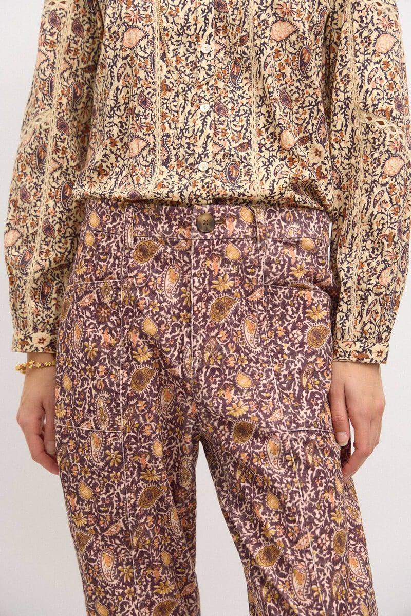 pedro del hierro Pía. Pantalón de pana estampado Últimos 3 días