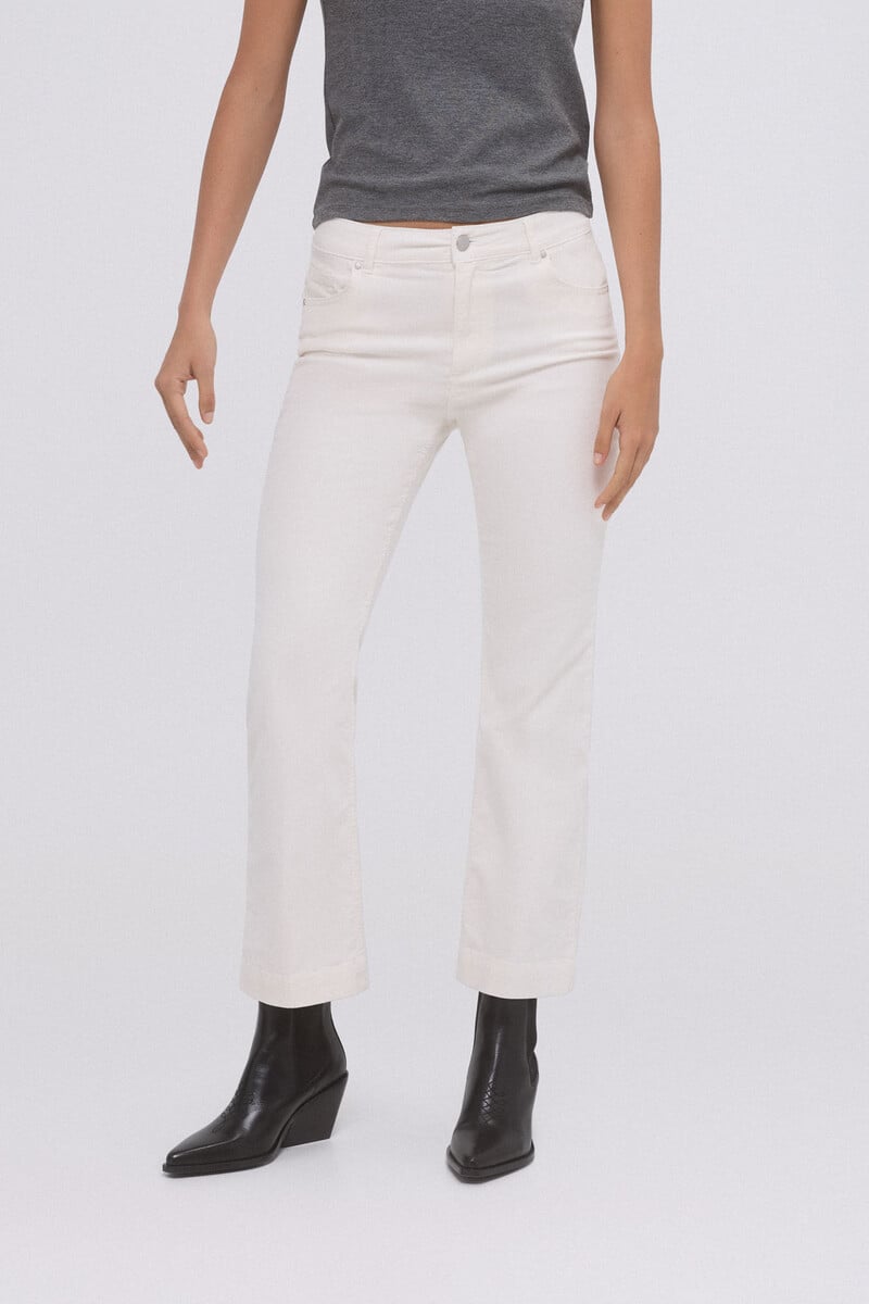 pedro del hierro Pantalón flare cropped terciopelo Últimos 2 días