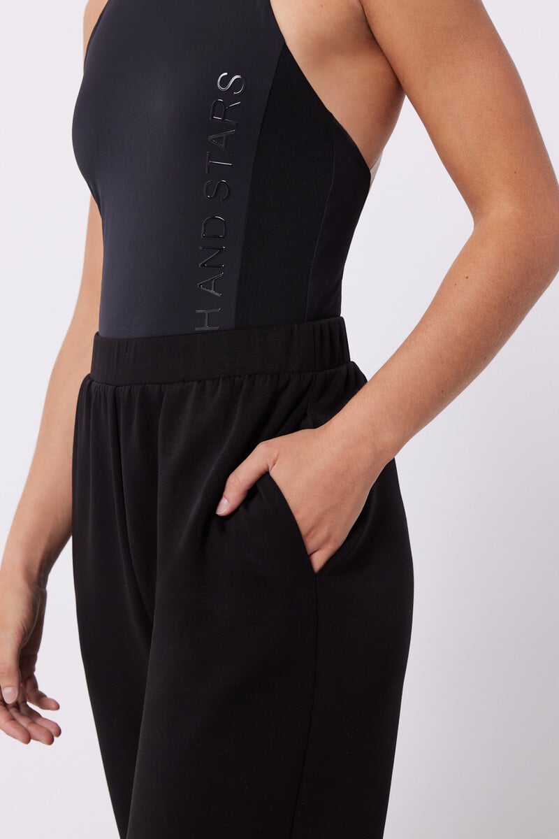 pedro del hierro Pantalón jogger tacto suave negro Superdescuento
