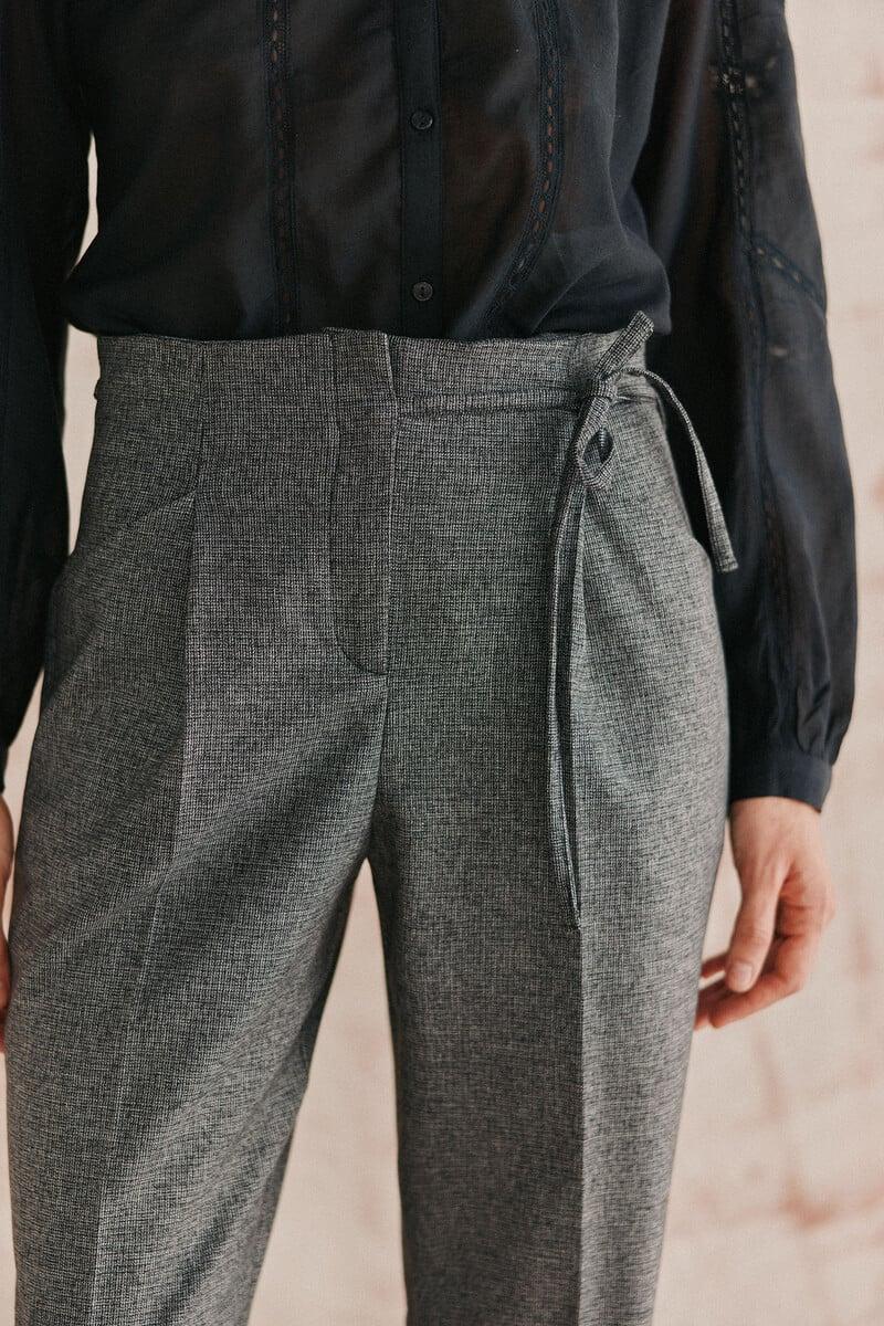 pedro del hierro Piedad. Pantalón de cuadros con lazada Envío internacional gratuito