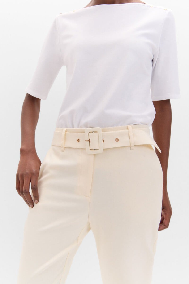 pedro del hierro Pantalón de vestir con cinturón Precios de Black Friday