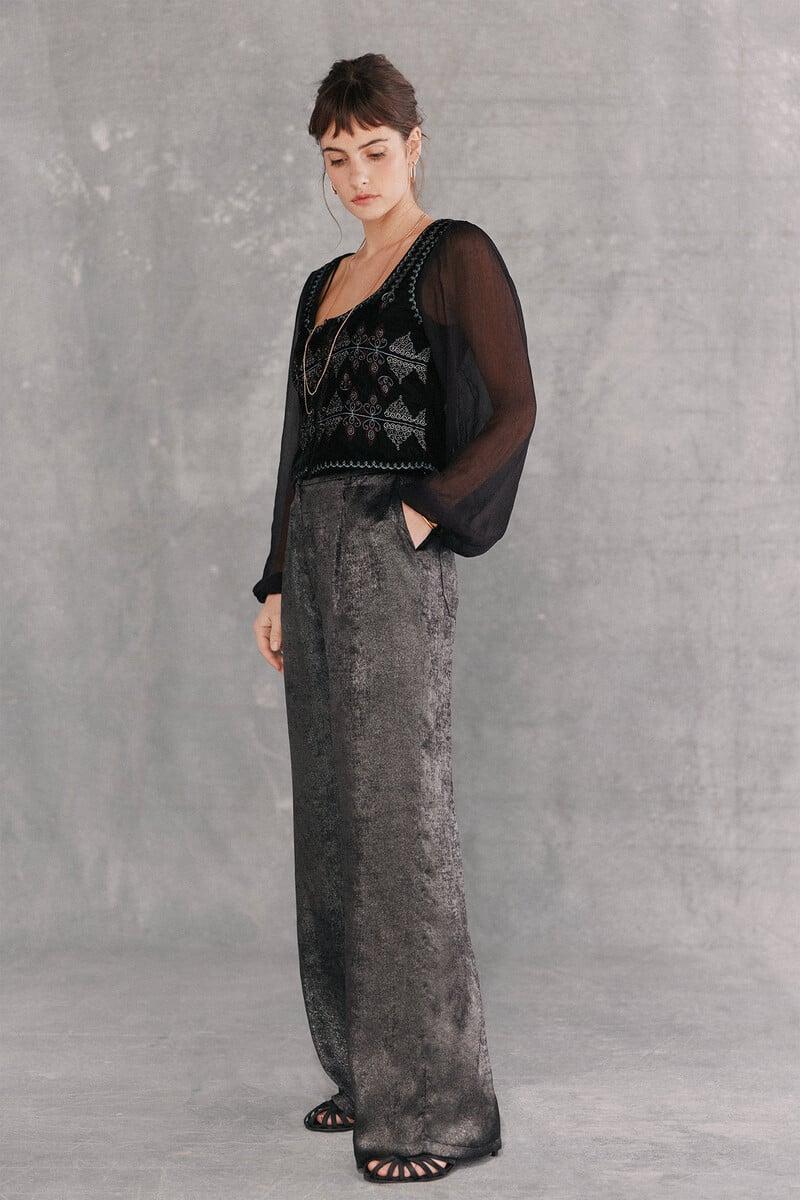pedro del hierro Penélope. Pantalón amplio con lurex En oferta