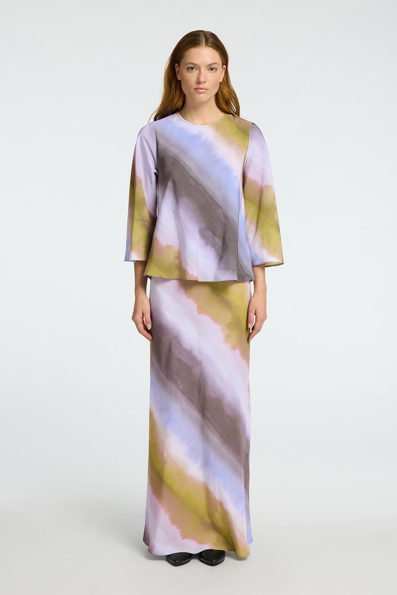 pedro del hierro Falda Midi Tie Dye confeccionada con viscosa 2025