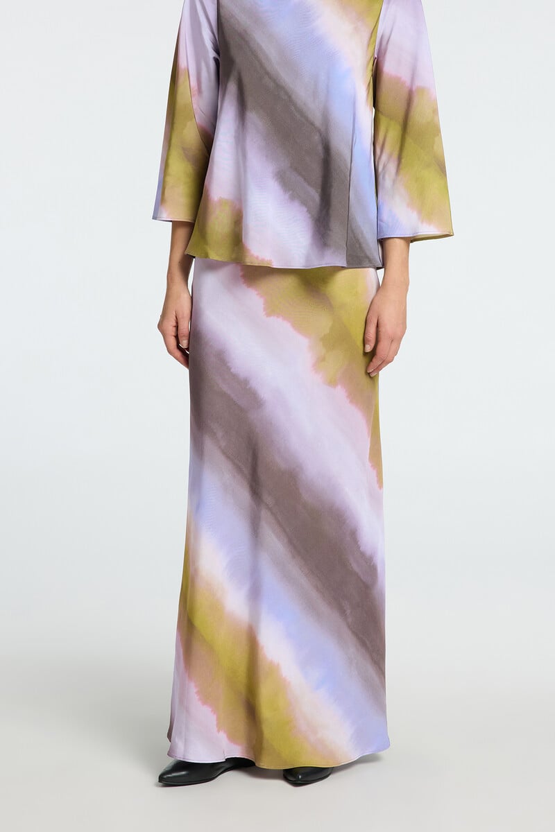 pedro del hierro Falda Midi Tie Dye confeccionada con viscosa 2025
