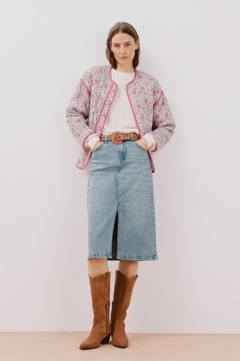 pedro del hierro Falda midi vaquera Descuento