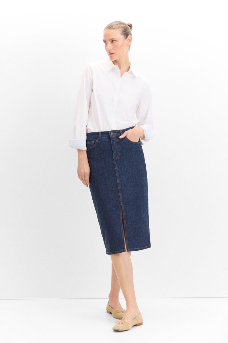 pedro del hierro Falda Midi Vaquera Promoción por tiempo limitado