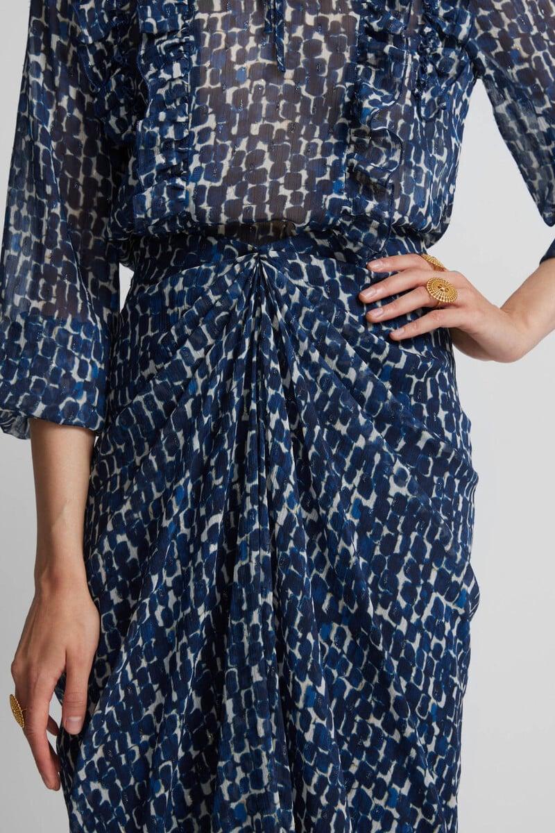 pedro del hierro Falda drapeada estampado Oferta especial de fábrica