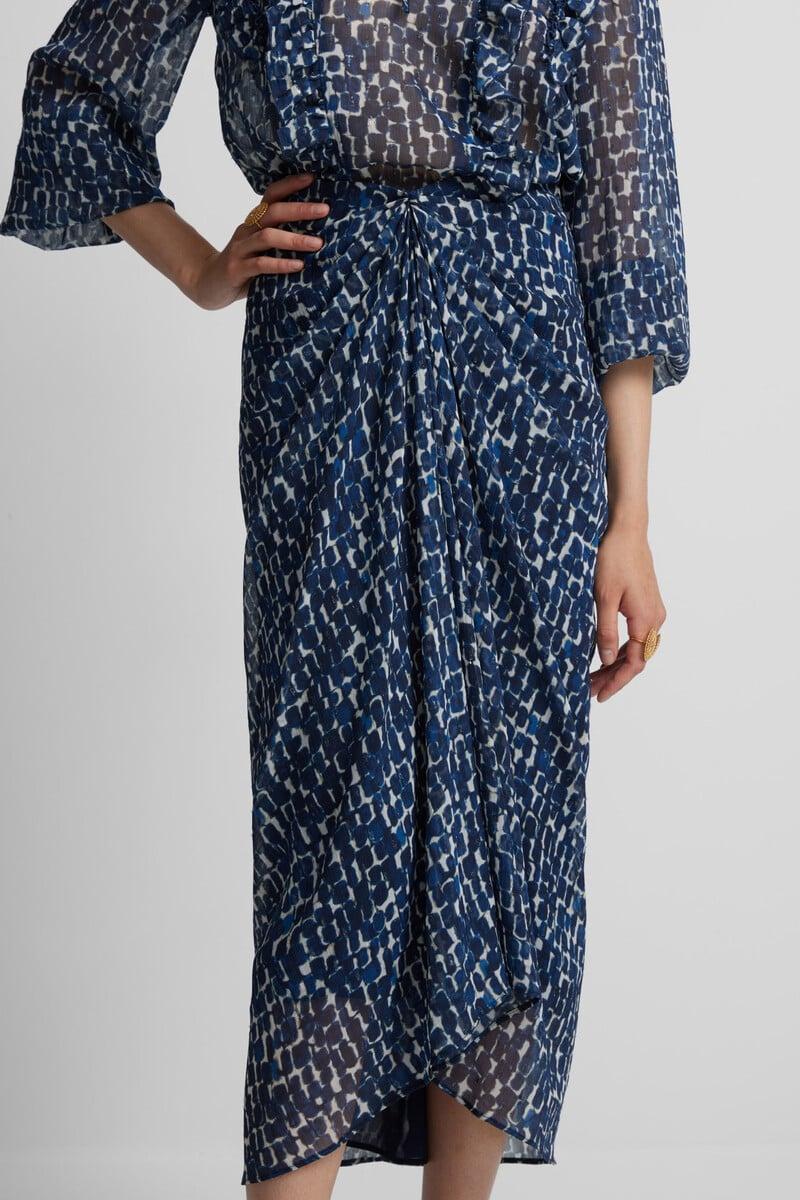 pedro del hierro Falda drapeada estampado Oferta especial de fábrica