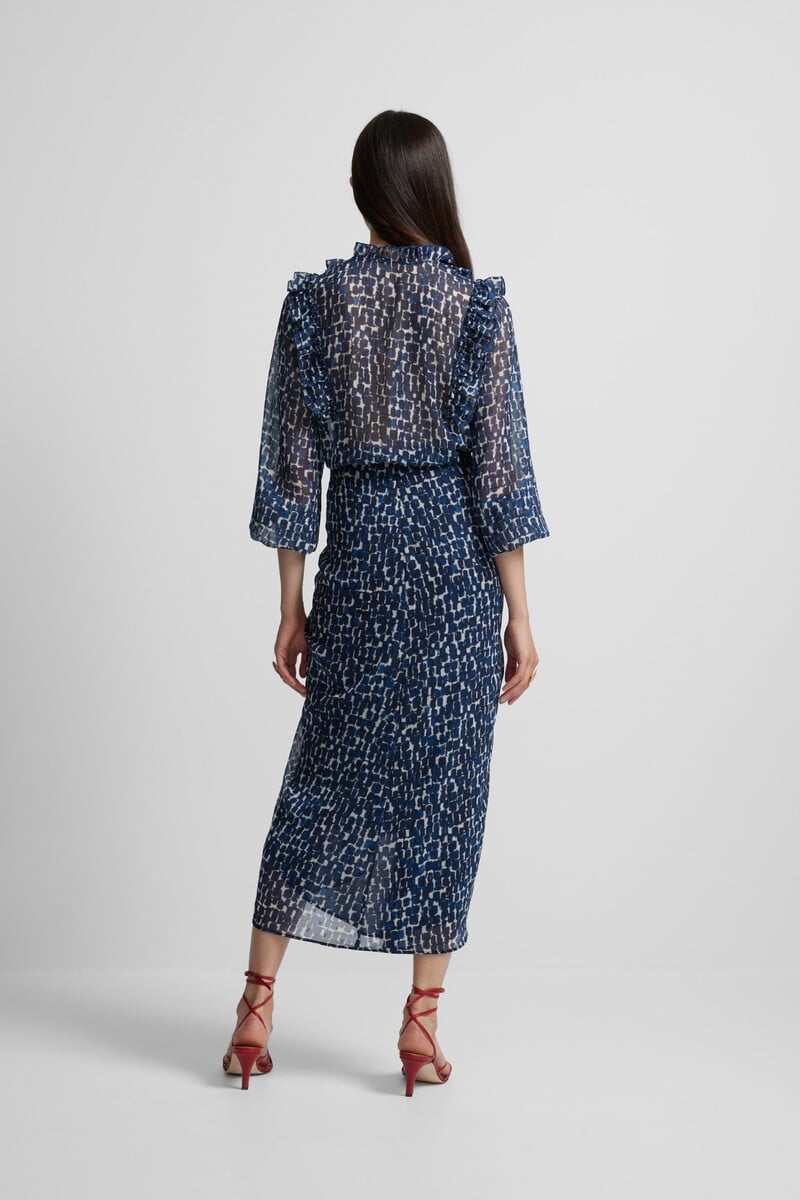 pedro del hierro Falda drapeada estampado Oferta especial de fábrica