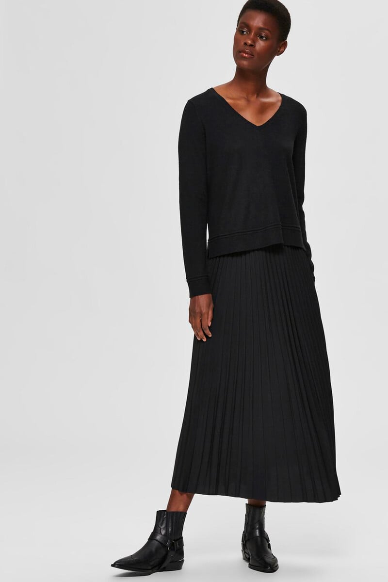 pedro del hierro Falda midi plisada con cintura elástica Grandes descuentos