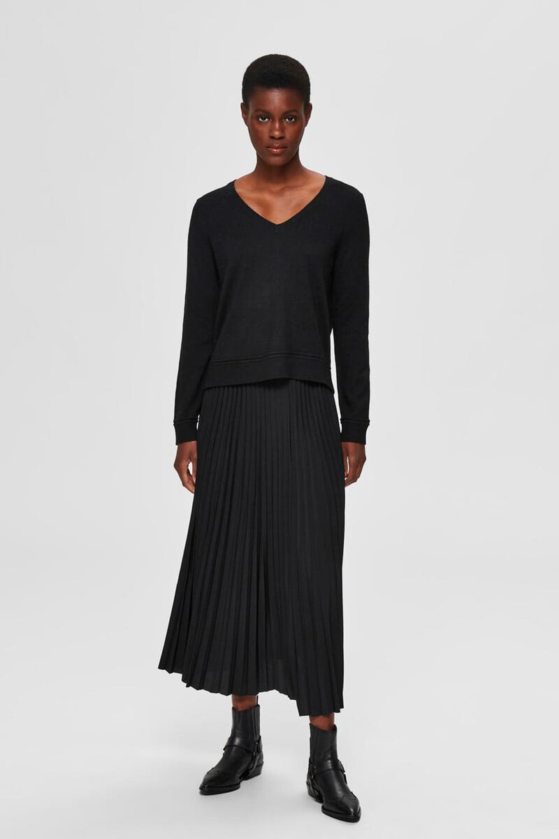 pedro del hierro Falda midi plisada con cintura elástica Grandes descuentos