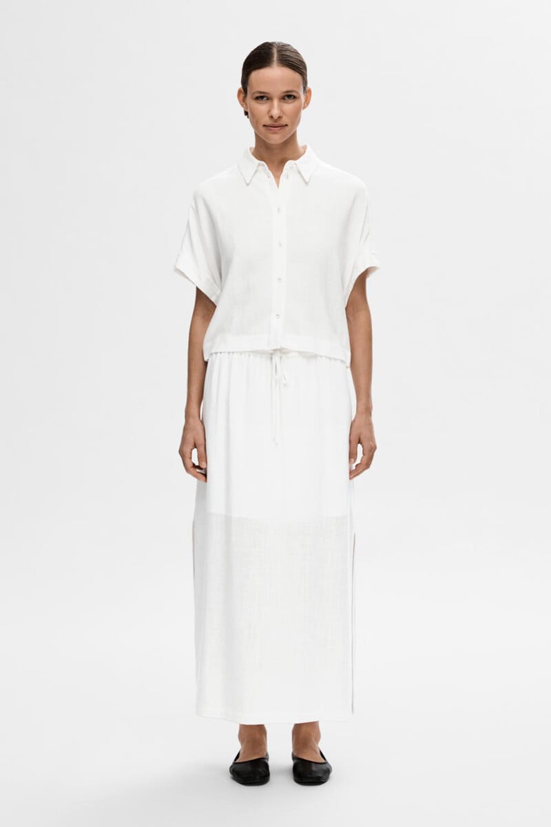 pedro del hierro Falda Midi de lino. Regular Fit Liquidación