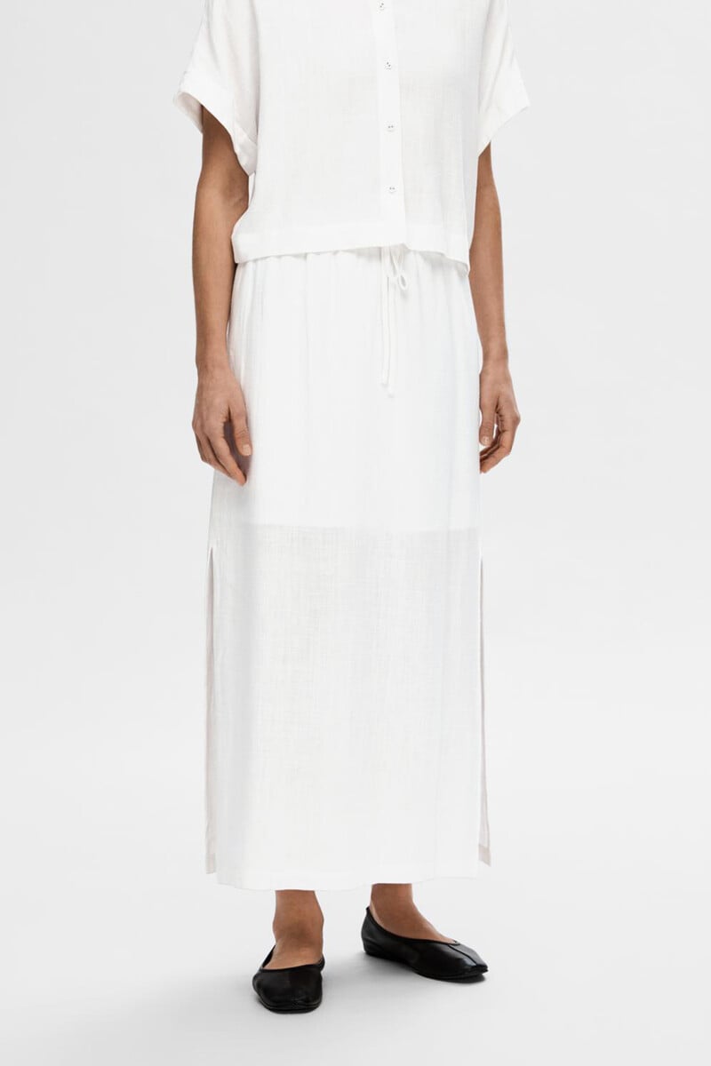 pedro del hierro Falda Midi de lino. Regular Fit Liquidación