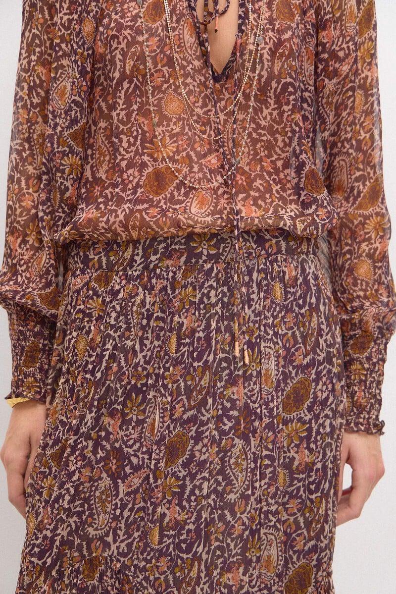 pedro del hierro Olga. Falda estampada paneles Tienda de fábrica