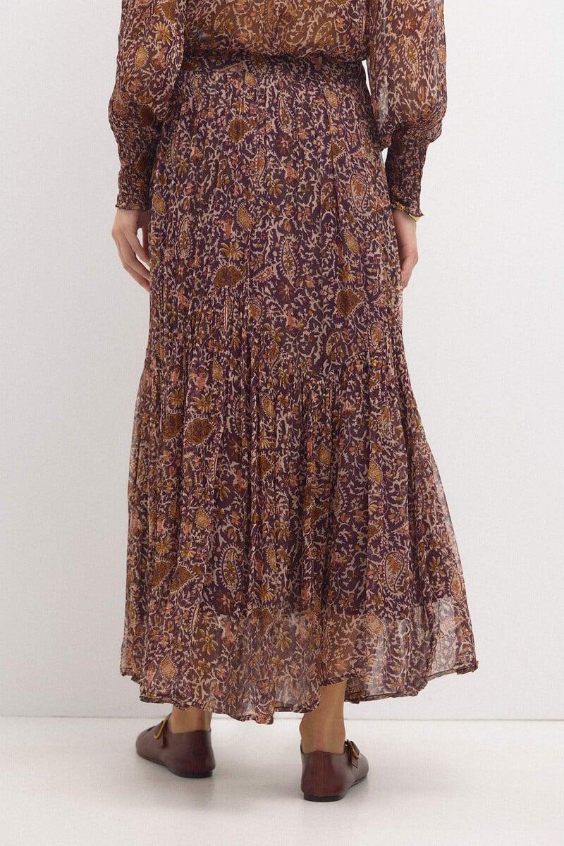 pedro del hierro Olga. Falda estampada paneles Tienda de fábrica