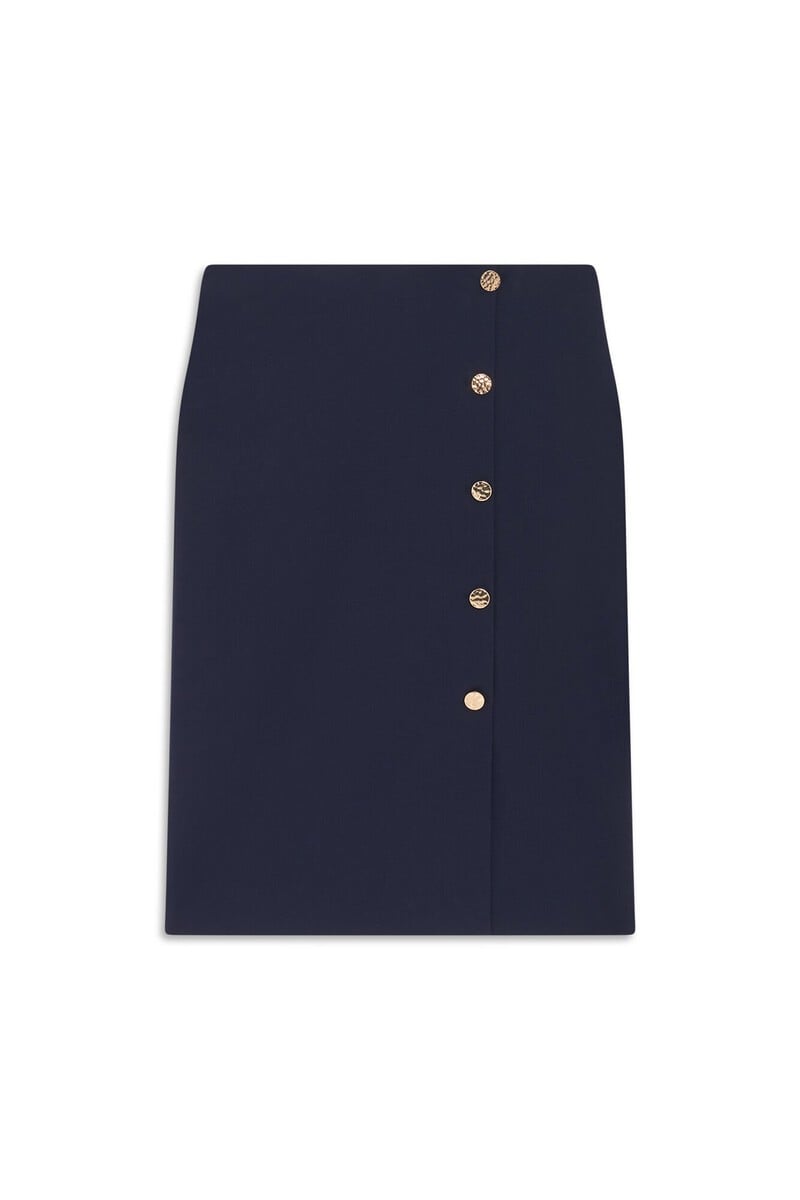 pedro del hierro Falda midi recta botones dorados Última moda