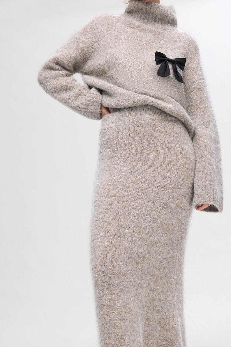 pedro del hierro Falda Midi confeccionada con alpaca Descuento por venta flash