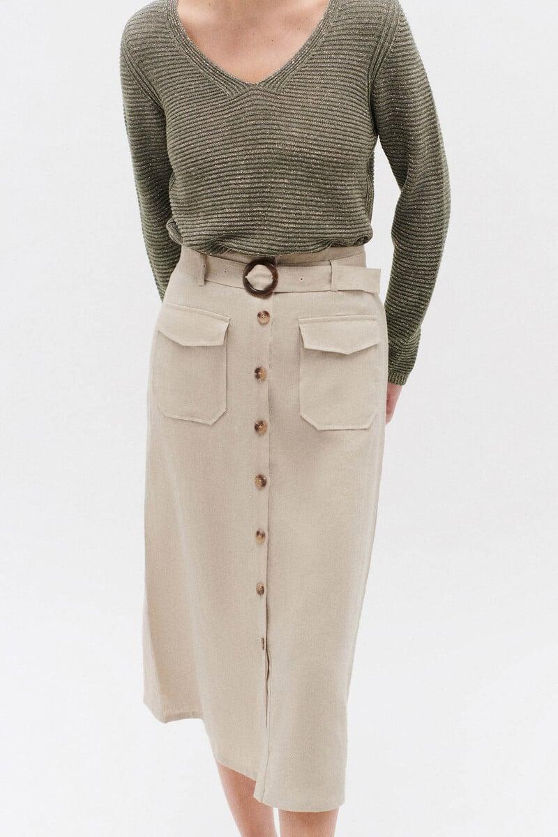 pedro del hierro Falda agnes 100 % lino Rebajas de fin de temporada