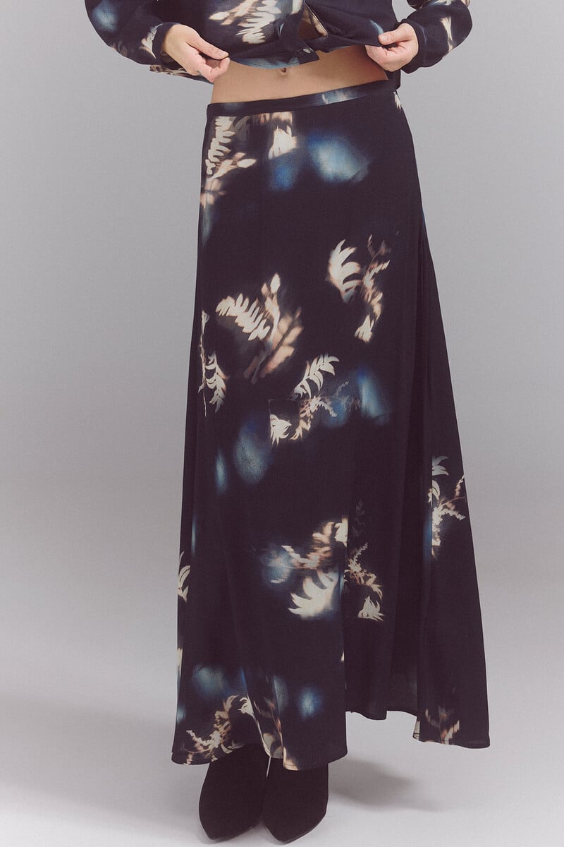 pedro del hierro Falda midi estampada Precio ultrabajo