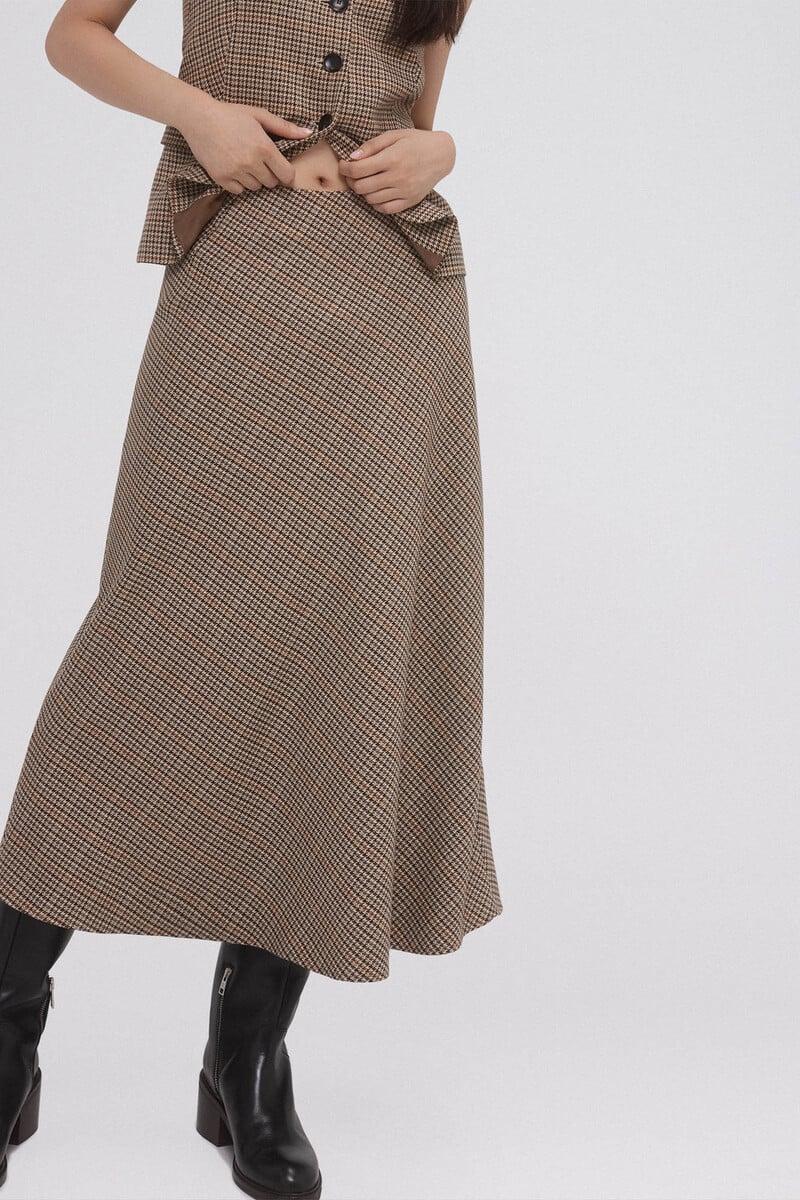 pedro del hierro Falda evasé midi Rebajas